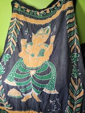 Tapestry Table Drape Elephant Hindu God Beginnings Ganapati Ganesh Vtg 70