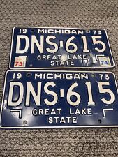 1973 Michigan  License Plate Matching Pair picture