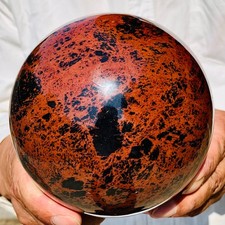 5.85LB Natural Red Obsidian Sphere Crystal Ball Healing Stone Quartz Reiki picture