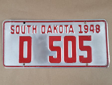 1948 South Dakota SD Dealer License Plate D-505 Original Paint 12