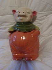 1940s Shawnee Smiley Pig Cookie Jar Bank #60 Green Scarf Vintage USA Pottery picture