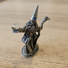 Vintage 1988 Hudson Fine Pewter #4673  Wizard Figurine with Gem. picture
