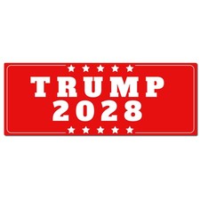 Magnet Me Up Trump 2028 Car Magnet, 3x8 Inches, Red Election 2028 Magnetic Decal picture