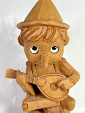 Bartolucci Pinocchio Resin Faux Wood Sculpture Guitar Disney Handmade Italy picture