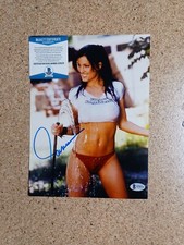 Janine Lindemulder Signed 8x11 Photo Beckett BAS COA Sexy AVN Star Model Auto picture
