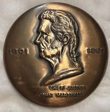 Vintage John Marshall Chief Justice Bronze Medallion West Pub. Supreme Court picture