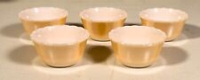 Set of 5 Vintage Custard Cups Fire King Peach Luster Small Bowls 1940s picture