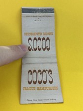 Matchbook Cover COCO'S FAMOUS HAMBURGERS Los Angeles California MB206 picture