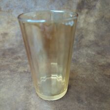 Vintage Jeanette Panel Optic Iridescent Marigold Tumbler Glass 5
