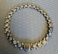 Disney Mickey Mouse Tennis Bracelet 925 Sterling Silver Cubic Zirconia CZ 7.5” picture
