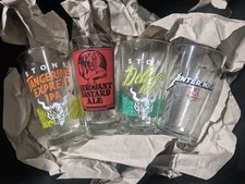 4x STONE BREWERY Glasses ARROGANT/DELICIOUS/ENTER NITE/TANGERINE NOS from Cases picture