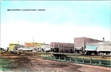 Blackfoot, ID Idaho  MAIN STREET SCENE Bingham County ca1910's Vintage Postcard picture