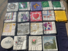 Lot of 7 Vintage Cocktail Napkins - Opened READ DESCRIPTION for Details picture