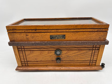 Antique Oak Case Henry Troemner Apothecary Pharmacy Scale Glass Top Excellent picture