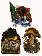 Mexican Pride Flag ViVa Mi Raza Aztec Dream VINYL #STICKER#Decal SET  picture