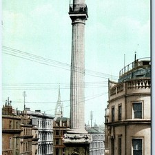 c1900s London, England Monument Column Street Shops Spire Telegraph Wires A351 picture