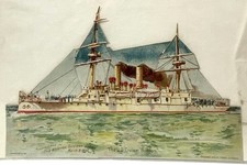 1896 Boston Sunday Globe Supplement US Navy Cruiser Boston Forbes Paper Die Cut picture