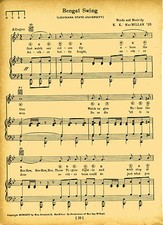 Vtg LOUISIANA STATE UNIVERSITY song sheet  