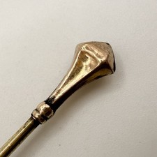 Edwardian 14K Gold Head Sterling Hat Pin Antique Diamond Faceted Geometric 6 in picture