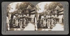 Photo:Philippines Moro Village Street Scene 1900s Native Children Men picture