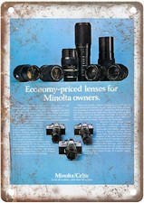 1974 Minolta Vintage Film Camera Advertisement Retro Look Metal Sign C1344 picture