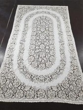 Vintage Handmade Mixed Lace Tablecloth 97x55 inches picture