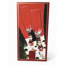 Gorham Winter Follies Snowman Champagne Flute Pair Vintage Holiday Glassware Set picture