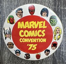 MARVEL COMICS CONVENTION ‘75 RARE VTG ORIGINAL NICE 1975 BUTTON PIN COMICON picture