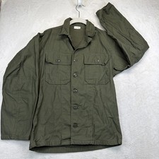 Vintage US Army Fatigue Shirt OG-107 Olive Green Vietnam Era Type 1 XS picture