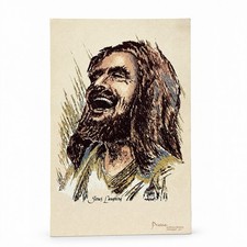 Holy Card Jesus Laughing Praise 1977 - Bible Psalms 2:4jb Prayer Card picture