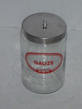 VINTAGE PROFEX GAUZE APOTHECARY JAR WITH LID DOCTOR DENTIST CLEAN picture