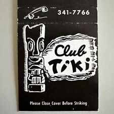 Vintage 1960s Club Tiki Canola Park CA Matchbook Cover Midcentury Tiki Bar picture