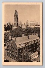 New Haven CT-Connecticut, CT Hall & Old Campus of Yale, Antique Vintage Postcard picture