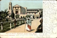 Ciudad Juarez Mission Guadalupe Plaza Henry S. Beach c1900s-10s Vintage Postcard picture