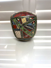 Signed Isidro Ortiz Mata Ortiz Pottery Small Vase Mexican Folk Art Polychrome picture