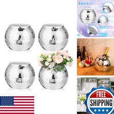Yungyan Disco Ball Flower Vase Planter 4 Pcs, 8 Inch picture