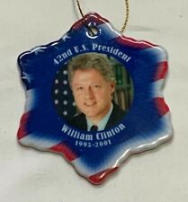William Clinton 42nd US President Porcelain Christmas Double Sided Ornament  picture