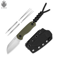 Kizer Drop Bear Sheepsfoot Fixed  Knife AEB-L Blade Green G10 Handle+Sheath picture