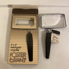 Vintage 1985 Japanese made Chrome 3x2 Magnifying Glass NOS Foster Grant picture