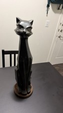 VINTAGE 1960'S Large MCM Cubist Siamese Cat Statue 24