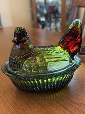 Vintage Boyd Hen On Nest Rubina Cadmium -Rare picture