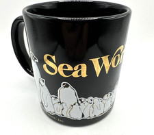 Vintage 1985 Sea World Ceramic Coffee Mug Black Cup picture
