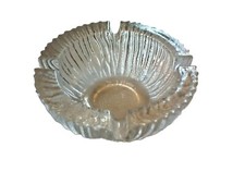  VINTAGE CLEAR ROUND ASHTRAY ART GLASS 4
