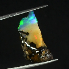 100%Natural Ethiopian Crystal Black Opal Play Of Color Rough Specimen 7.00Ct picture