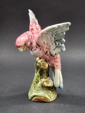 Vintage Royal Dux Bohemia Pink Cockatoo Figurine Green Mark Birds Czech C. 1918 picture