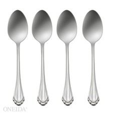 Oneida Marquette Silver Teaspoons Set of 4 18/8 Stainless Flatware 2272004E picture
