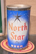 1963 NORTH STAR ZIP TAB STEEL BEER CAN ASSOCIATED BREWING DBA SCHMIDT ST PAUL MN picture