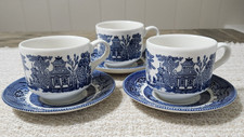 Churchill England Blue Willow Cup and Saucer Set  - Vintage CC Logo Backstamp picture