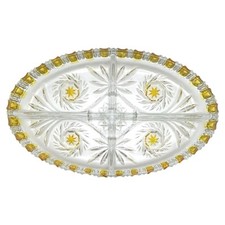 Vintage Walther Kristall Glas Komet Series 4 Section Divided Serving Dish Mikasa picture