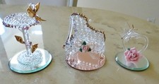 GLASS BARON Spun Glass figurines  Gold Tipped  picture
